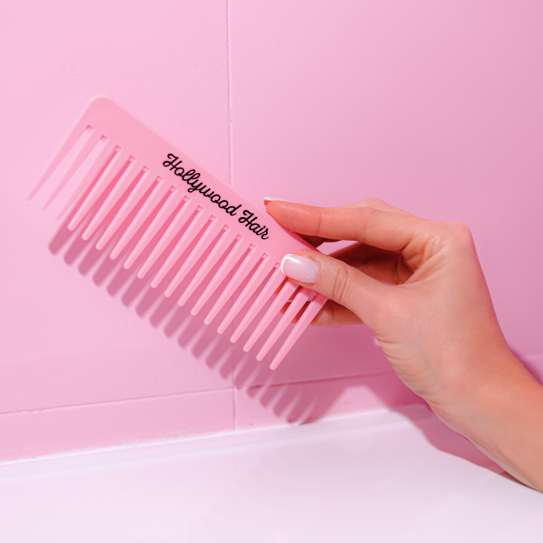 A wide comb for combing all types of hair
